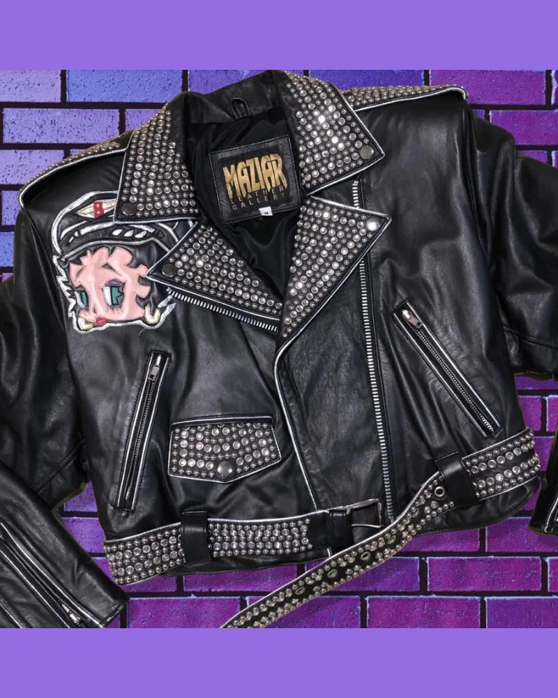 80’s Betty Boop Studded Maziar Leather Jacket