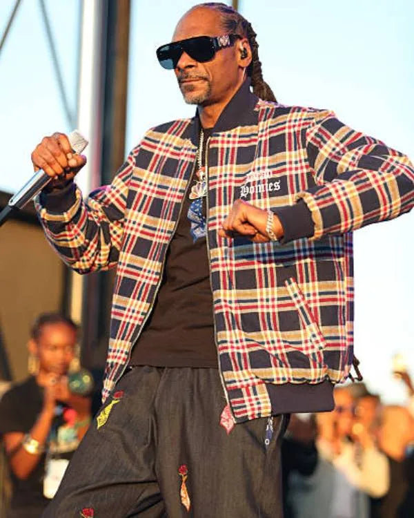12th Annual TDE Christmas Concert Snoop Dogg Plaid Jacket