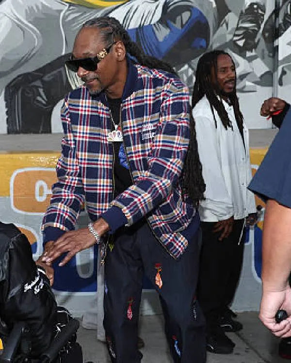 12th Annual TDE Christmas Concert Snoop Dogg Plaid Jacket