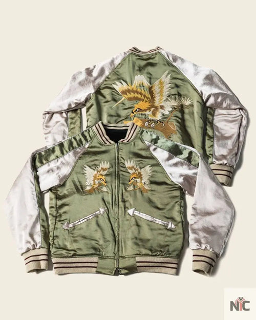 1950s Reversible Acetate Souvenir Jacket – Falcon × Tiger Clanton Jacket