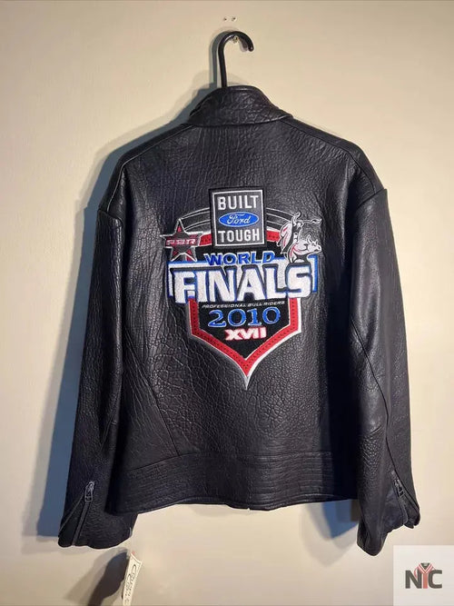 2010 PBR World Finals Bull Riding Leather Jacket Clanton Jacket