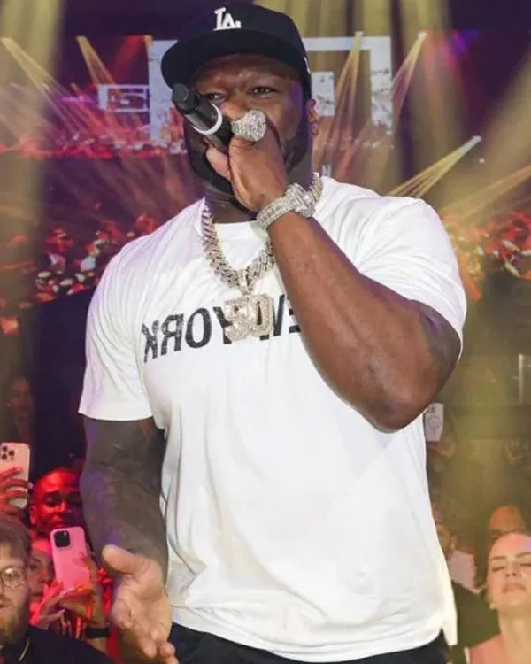 50 Cent Miami Ra50 Cent Miami Race White T-Shirtce White T-Shirt