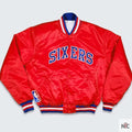 76ers Philadelphia Sixers Vintage Red Jacket Clanton Jacket