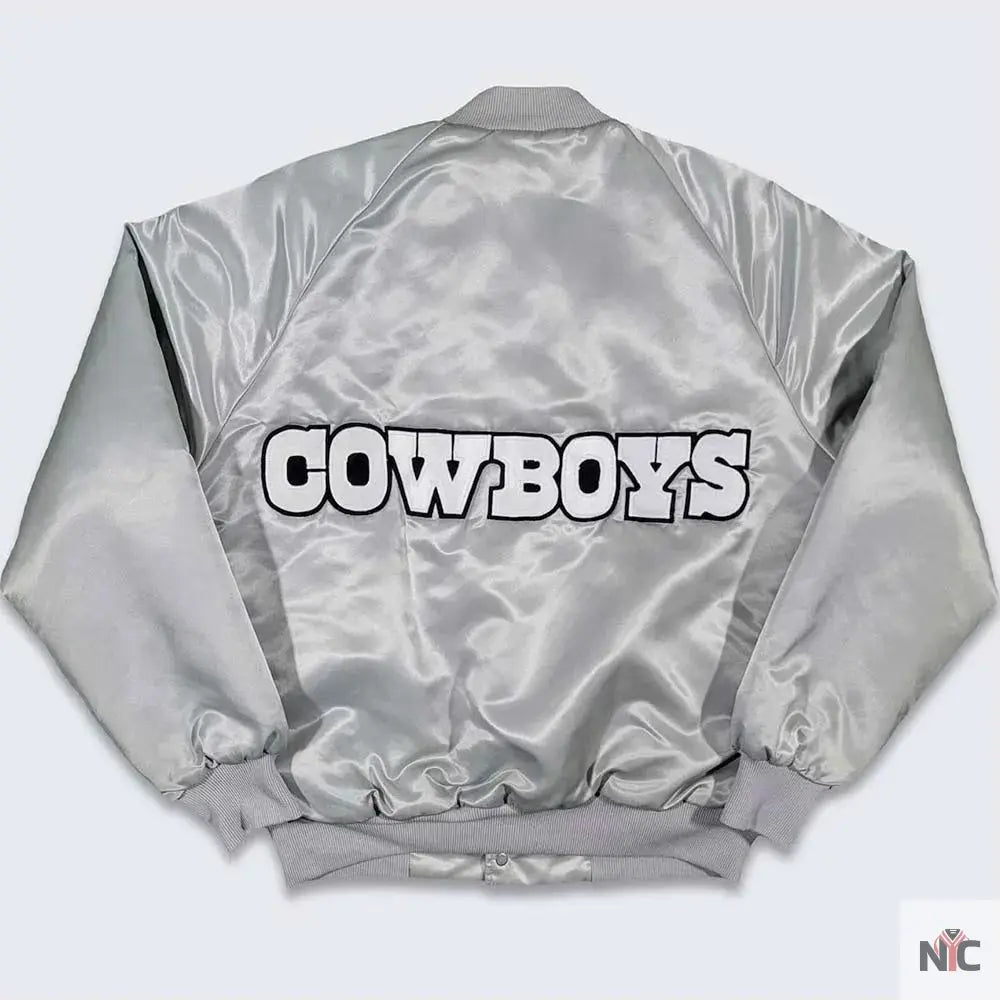 80’s Dallas Cowboys Silver Bomber Jacket Clanton Jacket