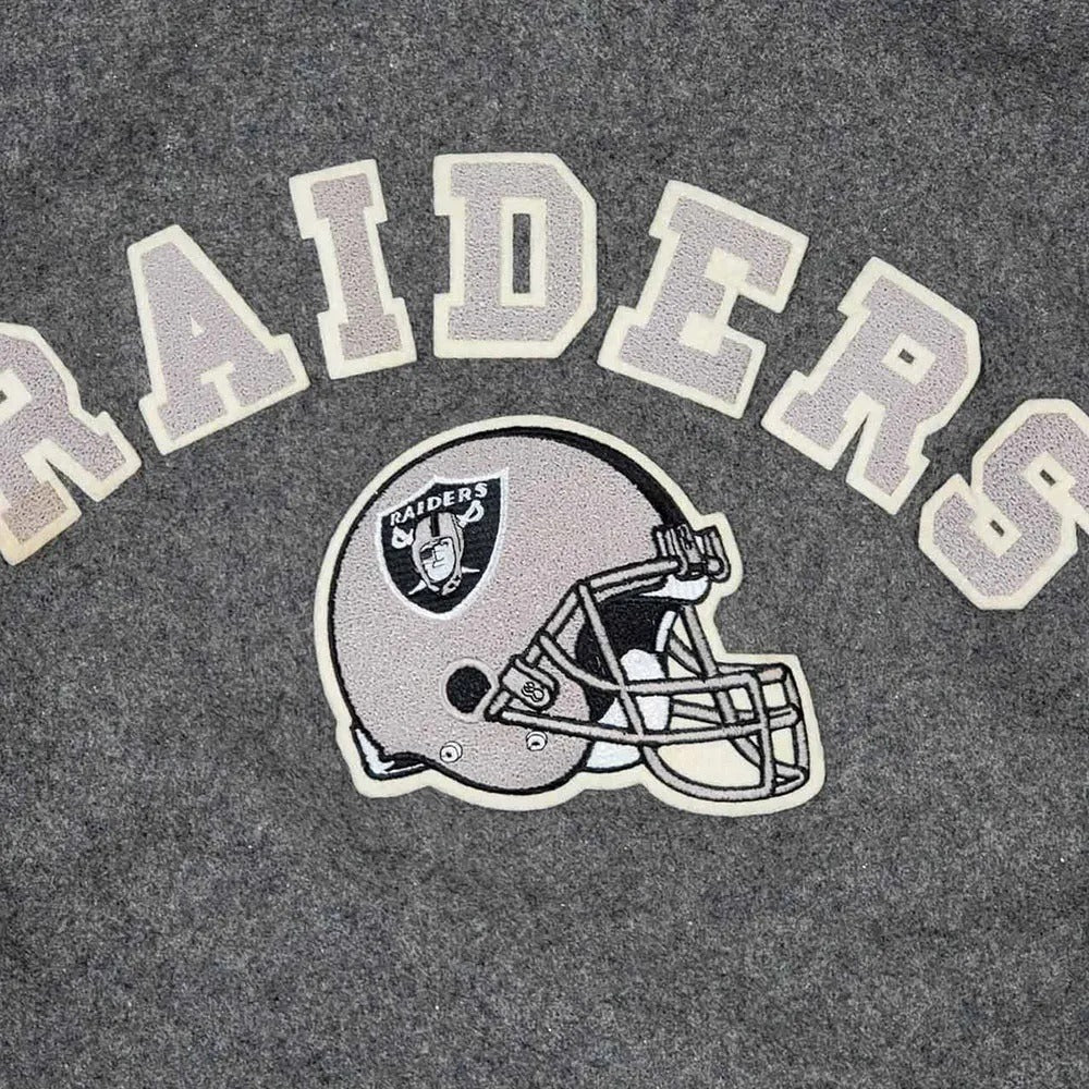 80’s La Raiders Gray And Cream Wool Varsity Jacket NYC Jackets
