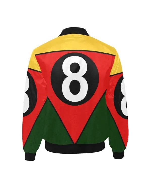 8 Ball Printed Satin Bomber Jacket