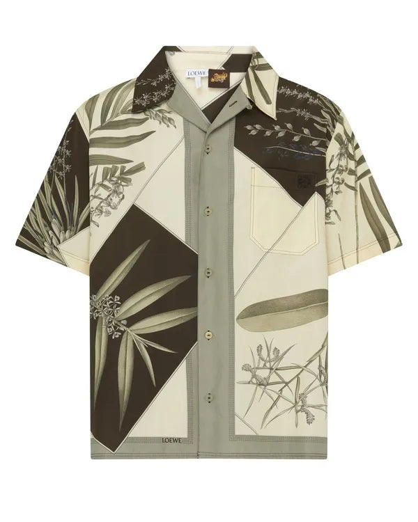 9-1-1 S08 Aisha Hinds Leaves Print Bowling Shirt