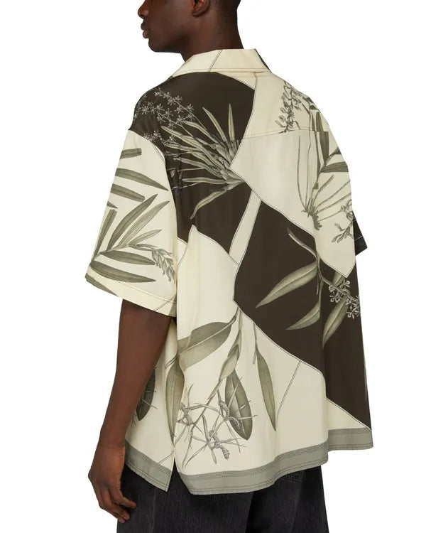 9-1-1 S08 Aisha Hinds Leaves Print Bowling Shirt