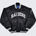 90’s Oakland Raiders Black Satin Bomber Jacket NYC Jackets