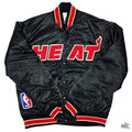 90s Miami Heat Satin Black Jacket Clanton Jacket