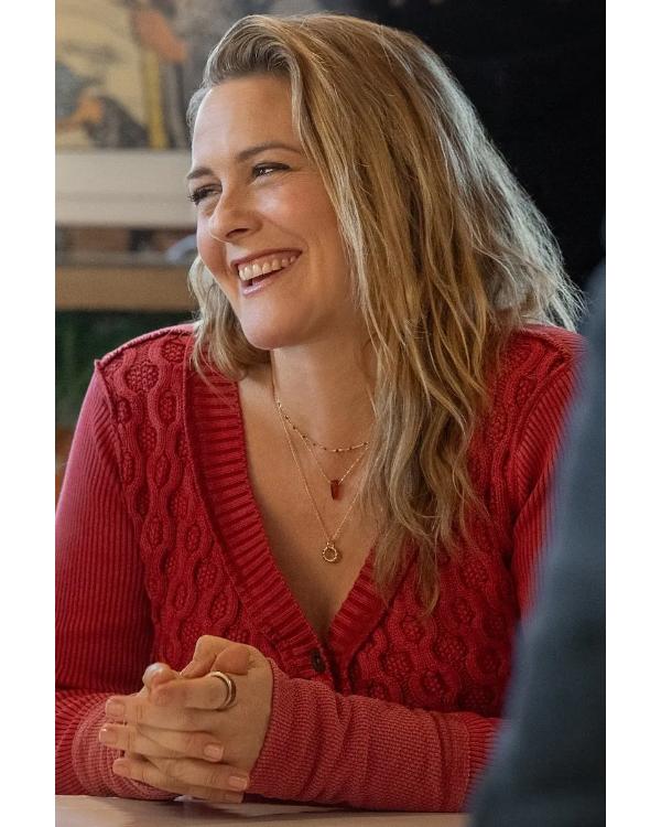 A Merry Little Ex-Mas 2025 Alicia Silverstone Red Cardigan
