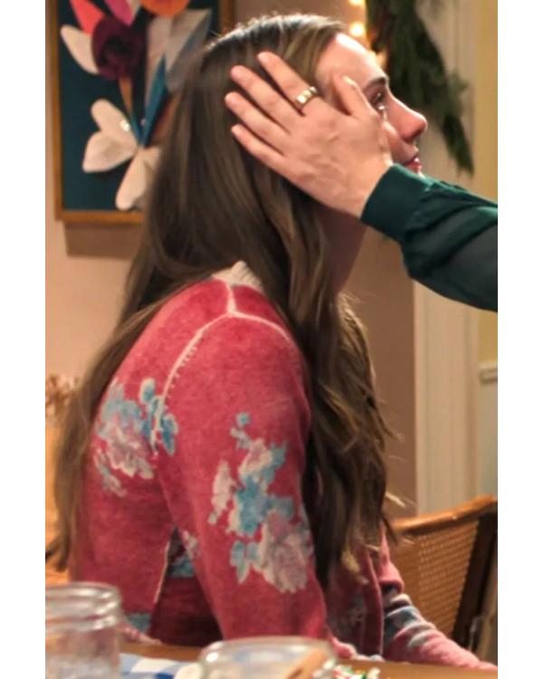 A Merry Little Ex-Mas 2025 Emily Hall Red Floral Cardigan