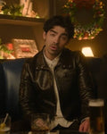 A Very Jonas Christmas Joe Jonas Black Leather Jacket