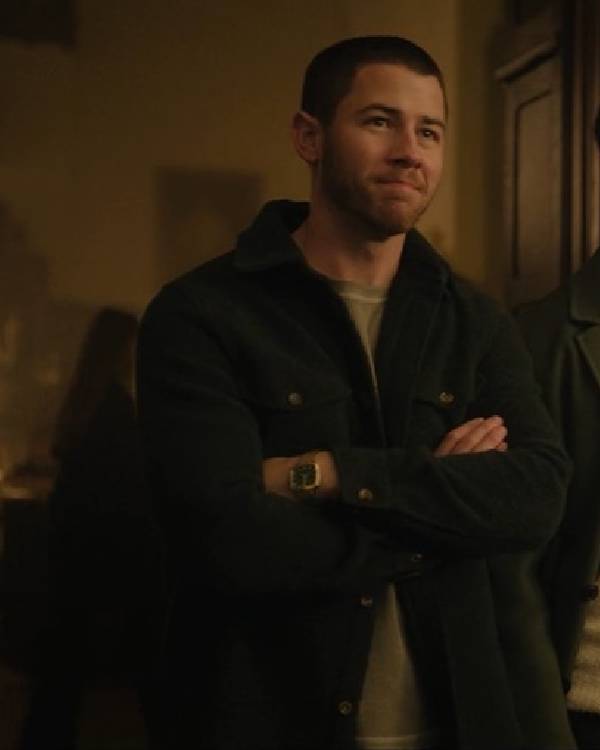 A Very Jonas Christmas Nick Jonas Green Wool Jacket