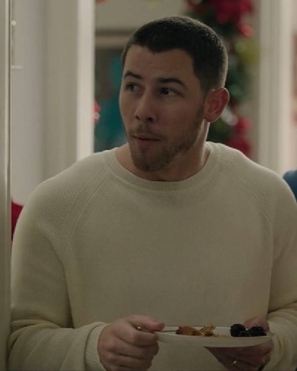 A Very Jonas Christmas Nick Jonas White Sweatshirt