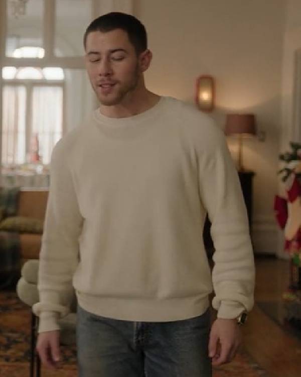 A Very Jonas Christmas Nick Jonas White Sweatshirt