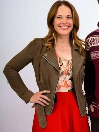 A Cherry Pie Christmas Katie Leclerc Suede Leather Jacket