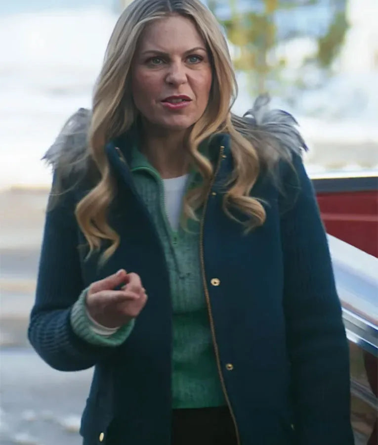 A Christmas Less Traveled Candace Cameron Bure Blue Coat