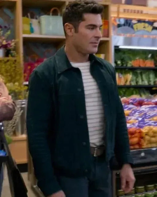 A Family Affair 2024 Zac Efron Black Suede Leather Jacket