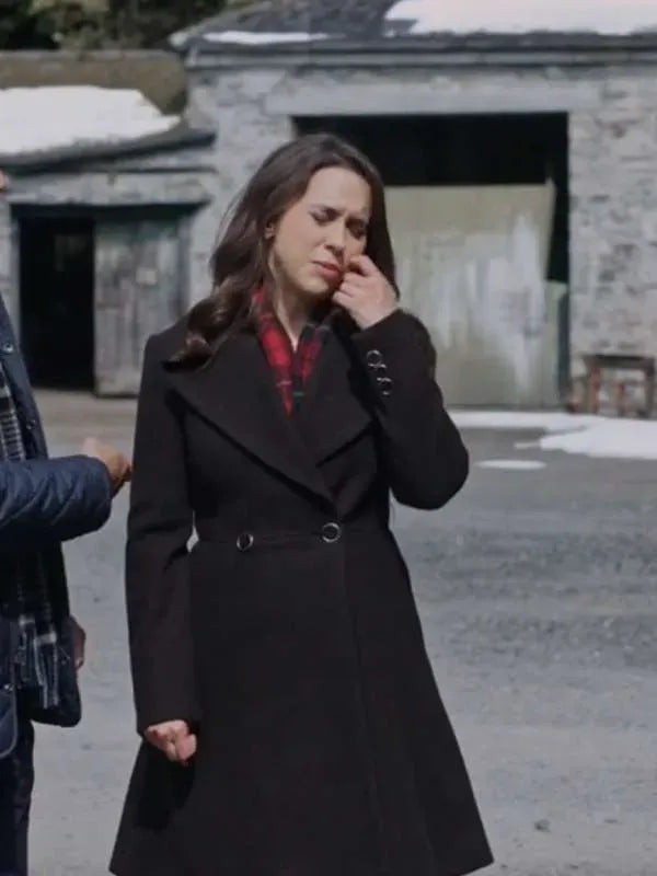 A Merry Scottish Christmas 2023 Lacey Chabert Black Coat