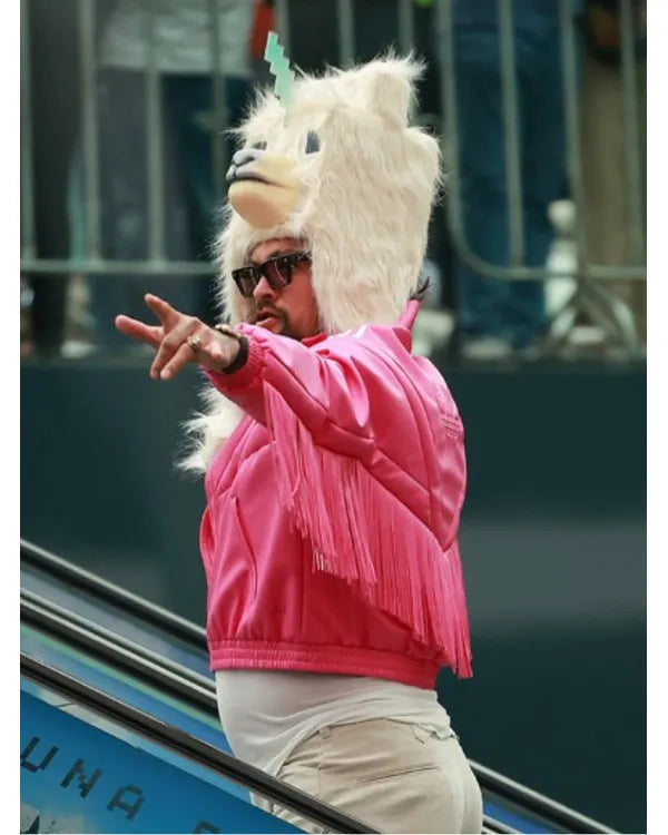 A Minecraft Movie 2025 Jason Momoa Pink Bomber Jacket