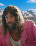 A Minecraft Movie 2025 Jason Momoa Pink Fringe Jacket