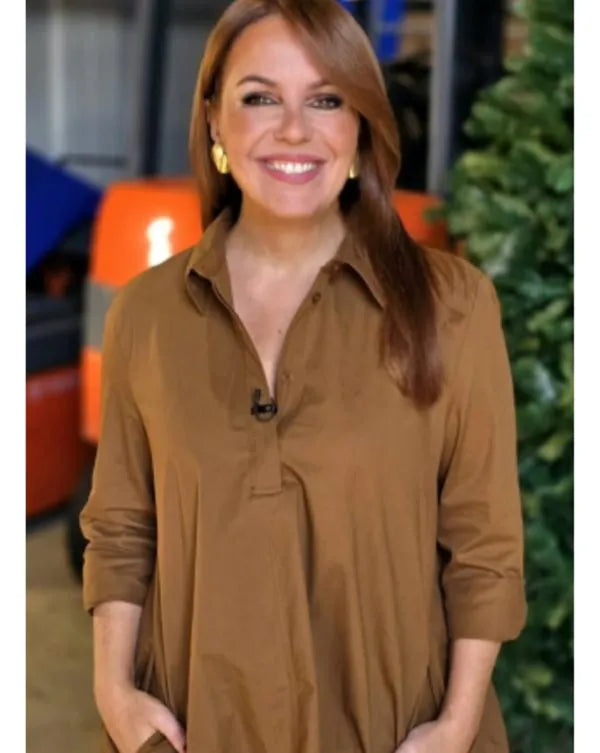 A Nossa Tarde 2025 Tânia Ribas de Oliveira Brown Shirt Dress