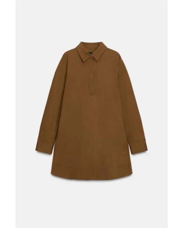 A Nossa Tarde 2025 Tânia Ribas de Oliveira Brown Shirt Dress