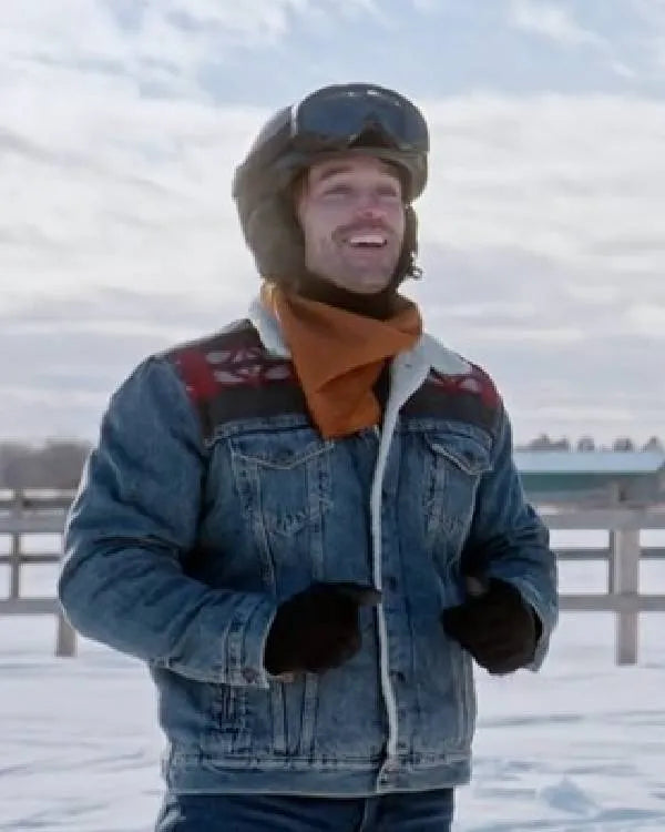 A Wild West Christmas Joey Scarpellino Horse Printed Denim Jacket