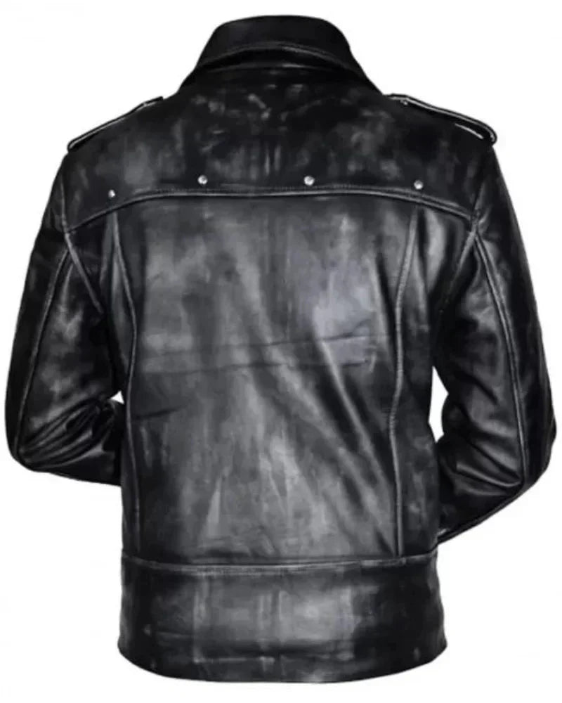 Aaron Paul A Long Way Down Leather Black Jacket Clanton Jacket