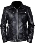 Aaron Paul A Long Way Down Leather Black Jacket Clanton Jacket