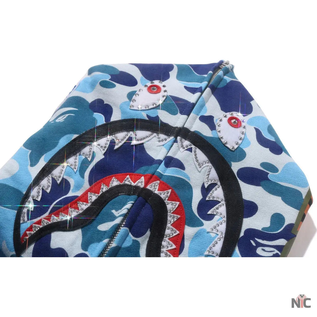 Abc Camo Crystal Stone Shark Full Zip Hoodie Mens Clanton Jacket