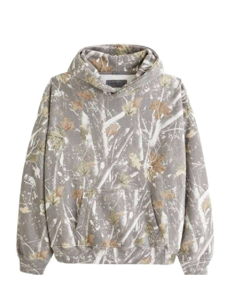 Abercrombie Camo Cream and Green Hoodie Clanton Jacket