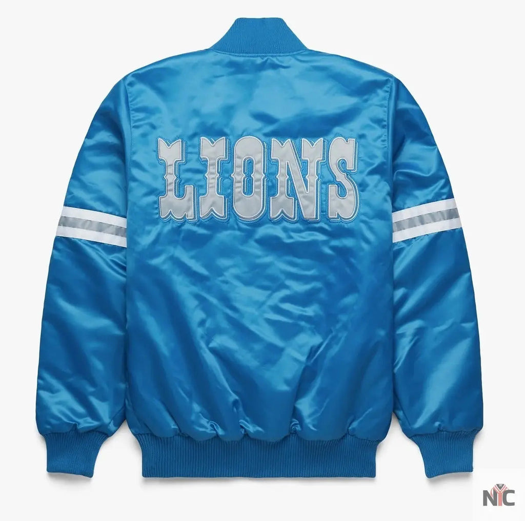 Detroit Lions Satin Varsity Jacket Clanton Jacket