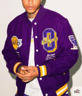 Los Angeles Lakers OVO Purple Wool Varsity Jacket Clanton Jacket