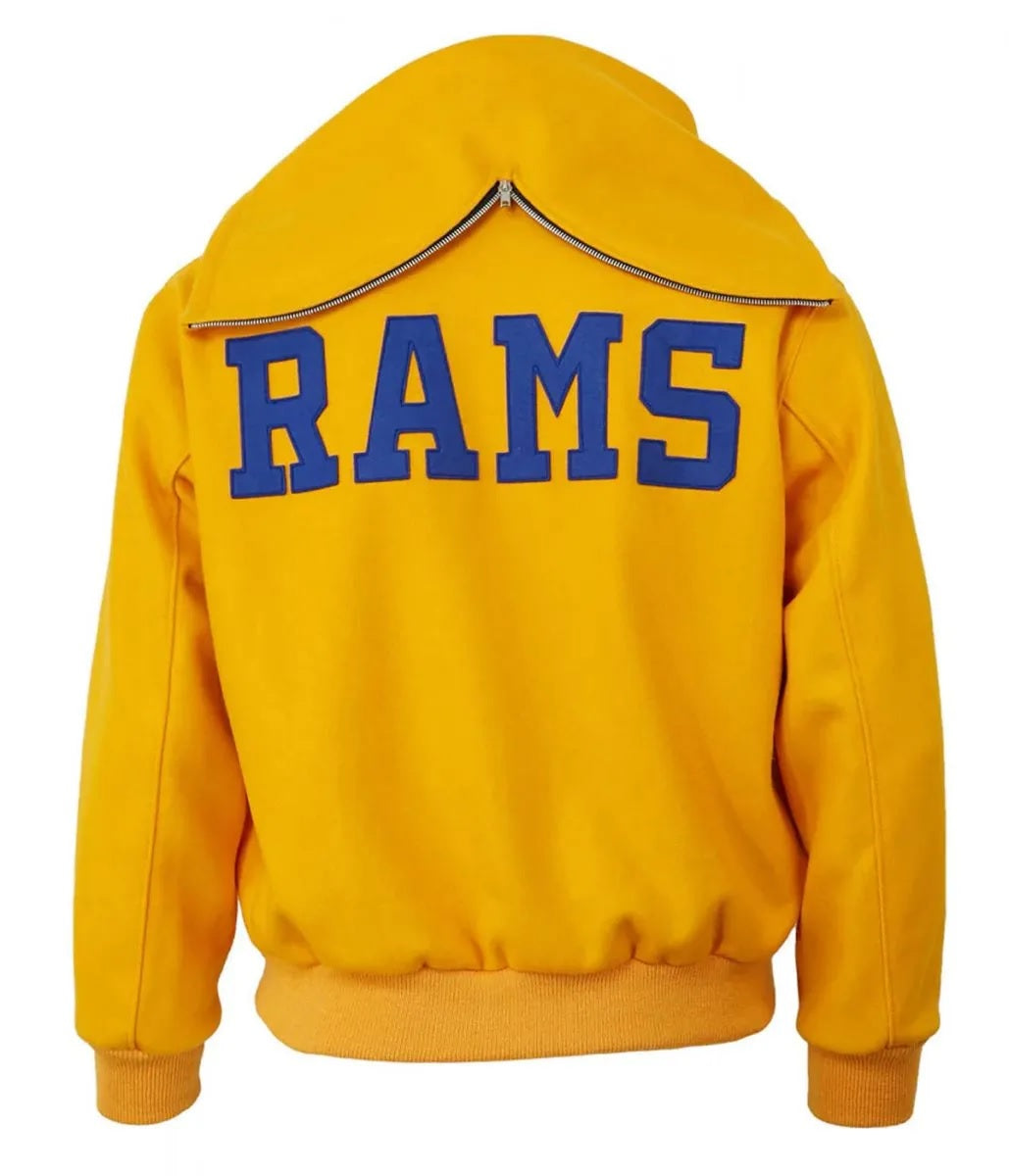 1950 Los Angeles Rams Yellow Wool Hooded Jacket USA Jackets
