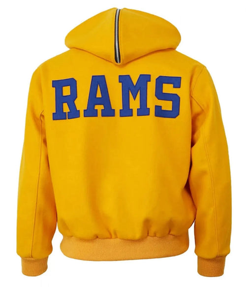 1950 Los Angeles Rams Yellow Wool Hooded Jacket USA Jackets