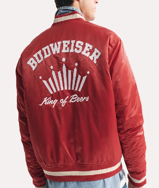 Abercrombie Budweiser Varsity Bomber Jacket USA Jackets