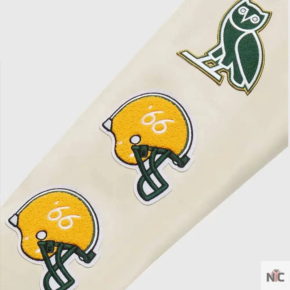 OVO X NFL Green Bay Packers Varsity Jacket Clanton Jacket