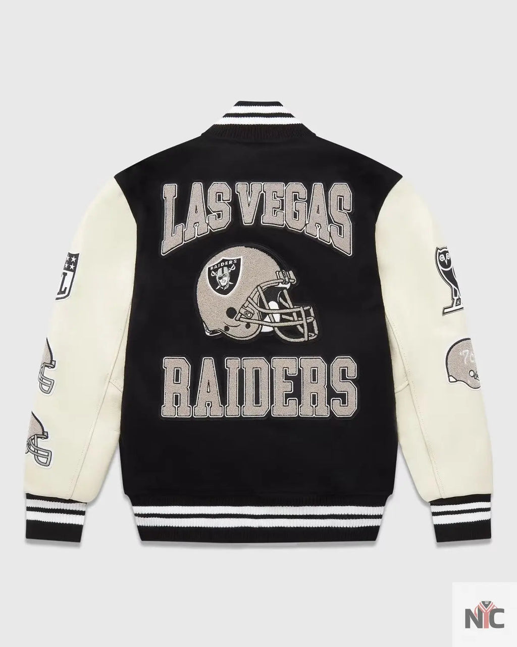 OVO X NFL Las Vegas Raiders Varsity Jacket Clanton Jacket