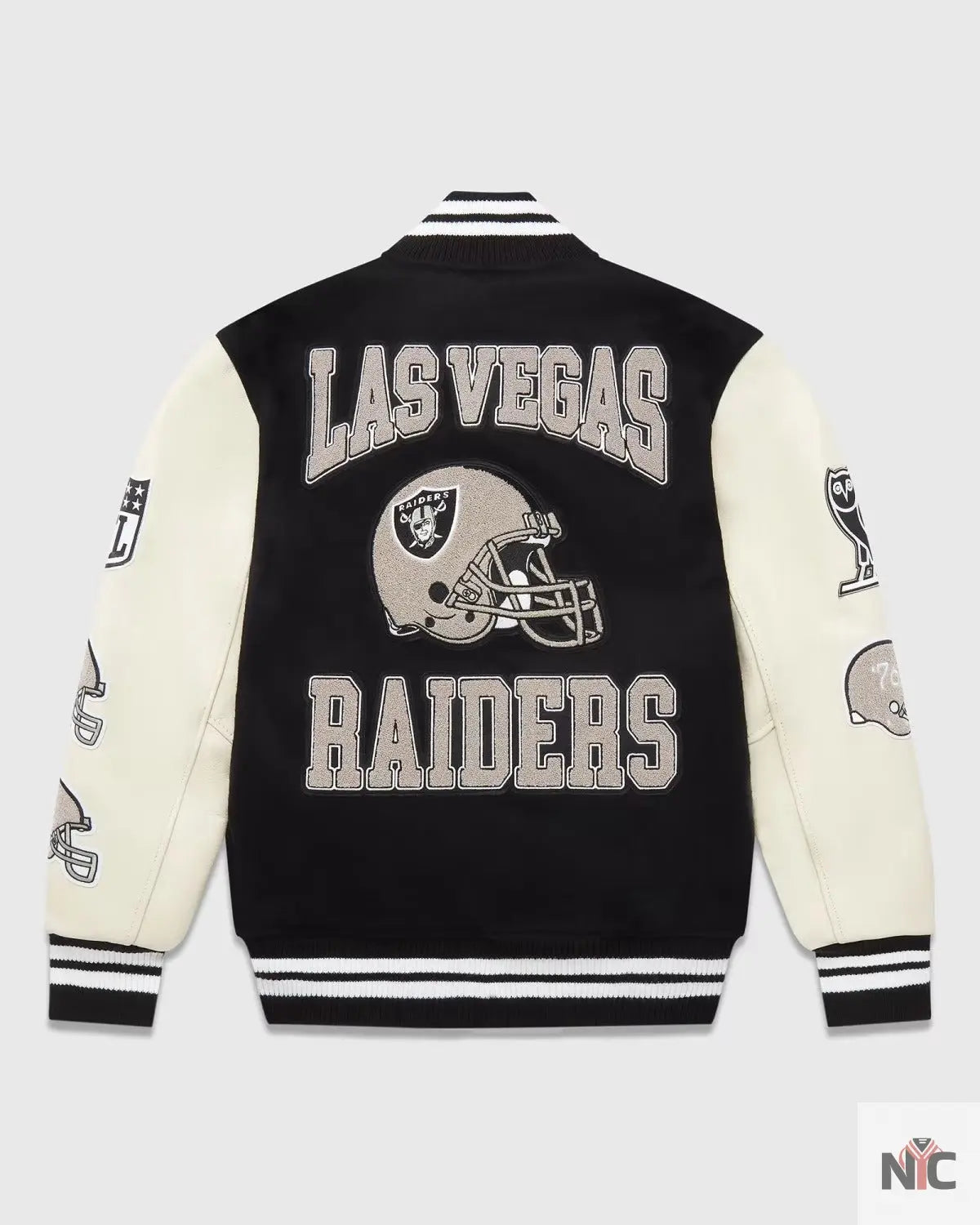 OVO X NFL Las Vegas Raiders Varsity Jacket Clanton Jacket