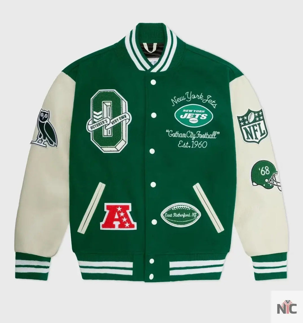 OVO x NFL New York Jets Varsity Jacket Clanton Jacket