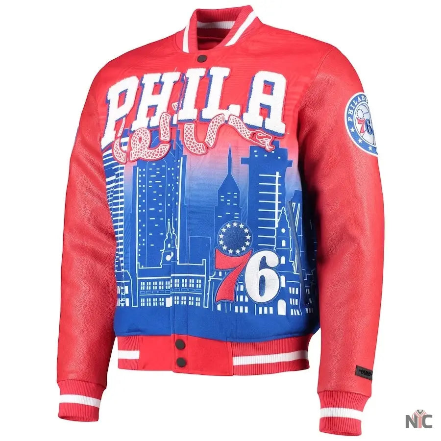 Philadelphia 76ers Red Finals Champions Varsity Full-zip Jacket Clanton Jacket
