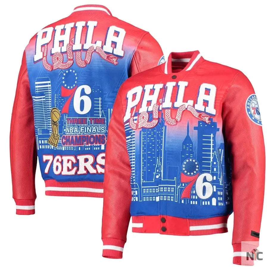 Philadelphia 76ers Red Finals Champions Varsity Full-zip Jacket Clanton Jacket
