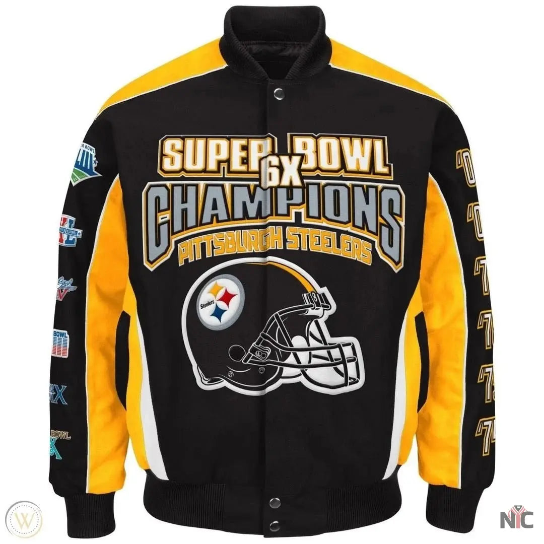 Pittsburgh Steelers 6X Super Bowl Jacket Clanton Jacket