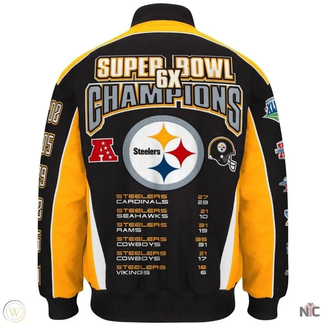 Pittsburgh Steelers 6X Super Bowl Jacket Clanton Jacket