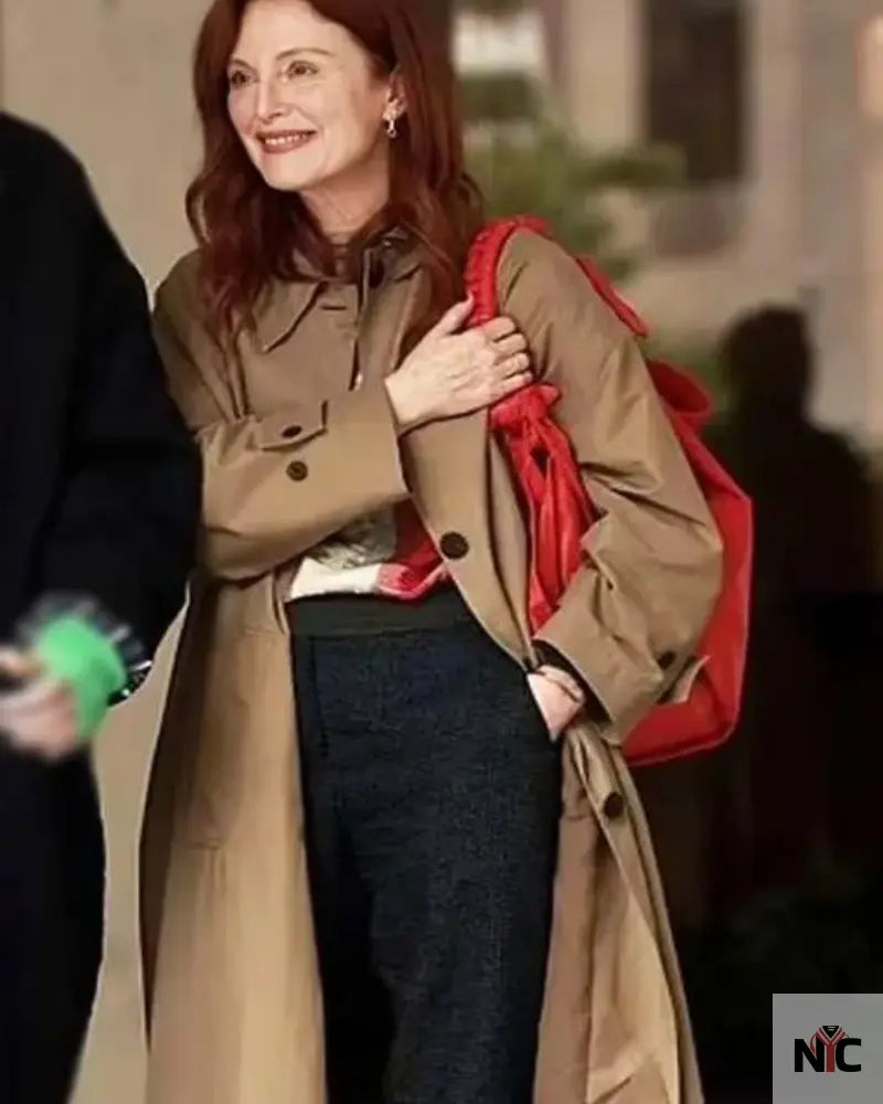 The Room Next Door 2024 Julianne Moore Brown Coat Clanton Jacket