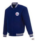 Varsity Philadelphia 76ers Royal Blue Wool Jacket Clanton Jacket