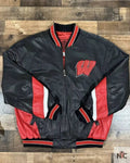 Vintage University Of Wisconsin Badgers Leather Jacket Clanton Jacket