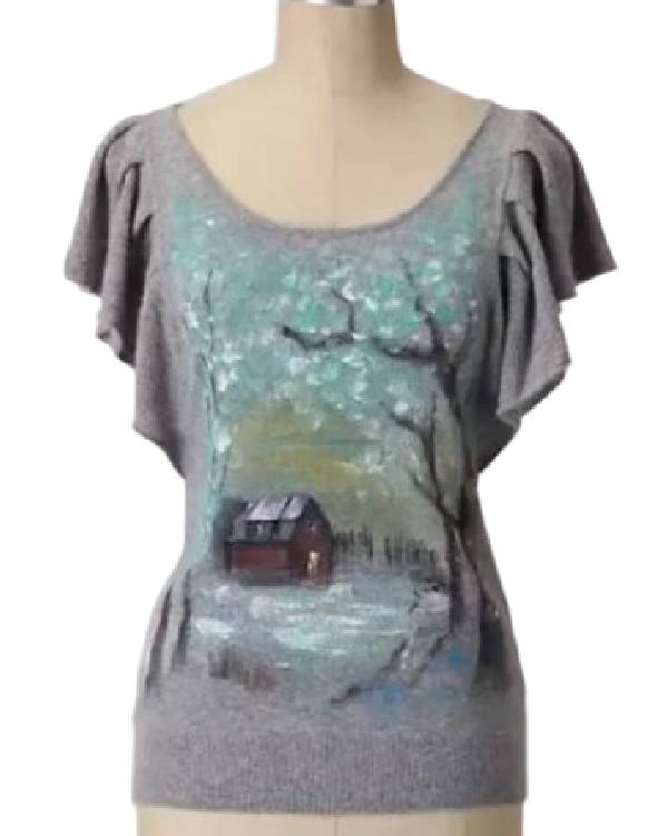 10 Things I Hate About You Leslie Grossman Printed Cottage Sweater